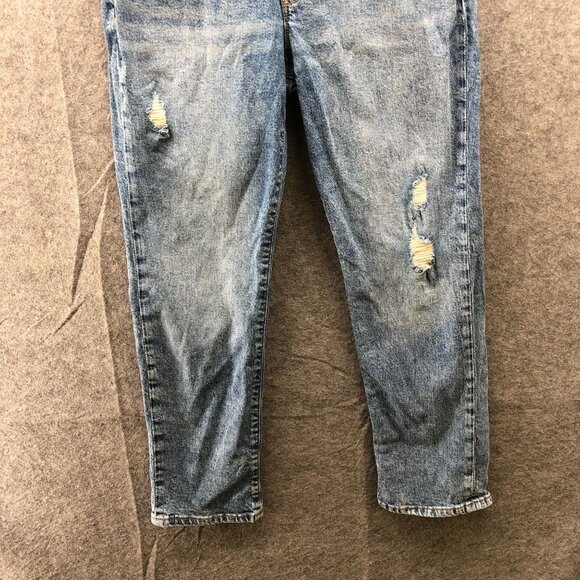 Gap Girls Size 12 Plus Girlfriend Jeans Distressed Medium Wash Blue Stretch - Picture 4 of 11